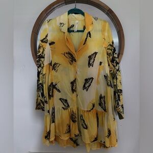 Anthropologie Butterfly Babydoll Dress Medium